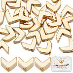 40Pcs Rack Plating Eco-friendly Brass Beads, Lead Free & Cadmium Free, Long-Lasting Plated, Arrow, Real 24K Gold Plated, 5.5x6.5x3mm, Hole: 1mm(KK-BBC0007-68)