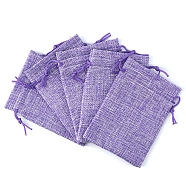 Rectangle Polyester Storage Bags, Drawstring Pouches Packaging Bag, Medium Purple, 12x9cm(PW-WG24103-31-1)