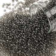TOHO Round Seed Beads, Japanese Seed Beads, (120) Smoke Transparent Luster, 11/0, 2.2mm, Hole: 0.8mm, about 1110pcs/bottle, 10g/bottle(SEED-JPTR11-0120)