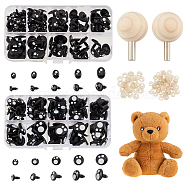 Elite Doll Eyes Installation Kits, including Safety Eyes, Wood Auxiliary Tool, Plastic Rivets Screws, Mixed Color, 8~16mm, 10~11.5x4mm, Hole: 2.5mm and 4mm(DIY-PH0013-26)
