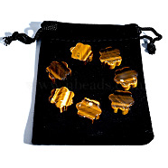 Natural Tiger Eye Flower Healing Stones, Reiki Stones for Energy Balancing Meditation Therapy, 16x6mm, 7pcs/bag(G-PW0007-126E)