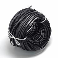 Leather Cords, Black, 5x2mm, about 100yards/bundle(300 feet/bundle)(WL-R005-5x2-01)
