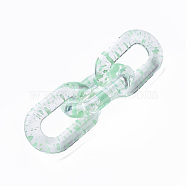 Transparent Acrylic Linking Rings, Quick Link Connectors, for Cable Chains Making, Oval, Aquamarine, 31x19.5x5mm, Inner Diameter: 8x20mm(OACR-N009-013A-15)
