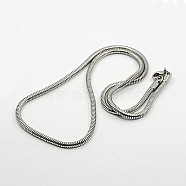 Herringbone Chain Necklace for Men, 304 Stainless Steel Snake Chain Necklaces, with Lobster Claw Clasps, Stainless Steel Color, 19.6 inch(50cm), 3mm(NJEW-F027-16-3mm)
