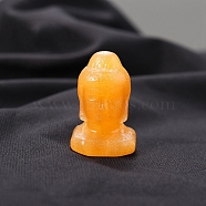 Natural Topaz Jade Healing Buddha Head Figurines, Reiki Energy Stone Display Decorations, 40x25mm(PW-WG58851-06)