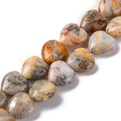 Natural Crazy Agate Beads Strands, Heart, 14~14.5x13.5~14x6~6.5mm, Hole: 1mm, about 28pcs/strand, 15.16''(38.5cm)(G-I372-A08-02)