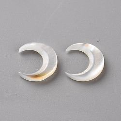 Natural White Shell Beads, No Hole/Undrilled, Moon, 12x10x2mm(SSHEL-Q311-004B-01)