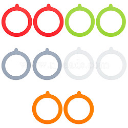 Gorgecraft 10Pcs 5 Colors Silicone Rings, for Glass Jar Seal Ring, Mixed Color, 103x93x2mm, Inner Diameter: 70mm, 2pcs/color(AJEW-GF0005-71)