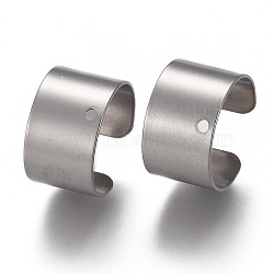 304 Stainless Steel Ear Cuff Findings, with Hole, Stainless Steel Color, 10x9x6mm, Hole: 0.9mm(STAS-P249-18P)