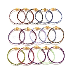 Braided Stainless Steel Wire European Style Bracelets Making, with Silicone Beads and Brass Clasps, Long-Lasting Plated , Mixed Color, 7-1/4 inch(18.3cm), 2.3mm(AJEW-D047-02B-G)