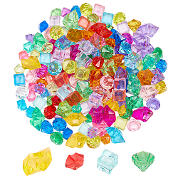 Elite 160Pcs 4 Style Transparent Acrylic Beads, No Hole/Undrilled, Mixed Color, Mixed Shapes, 11~24x11~16x11~15mm, 40pcs/style(OACR-PH0004-21)