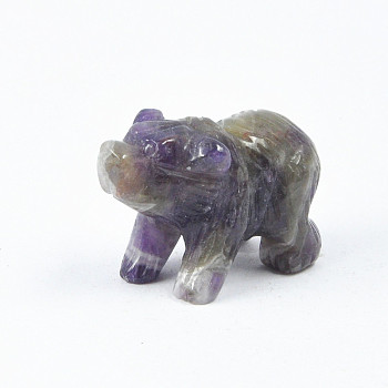 Natural Amethyst Carved Bear Display Decorations, Statue Crafts for Home Decoration, 38x20x25mm