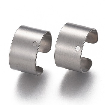 304 Stainless Steel Ear Cuff Findings, with Hole, Stainless Steel Color, 10x9x6mm, Hole: 0.9mm