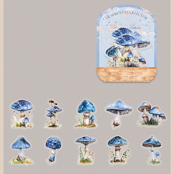 PET Waterproof Self-Adhesive Stickers, Forest Series, for DIY Photo Album Diary Scrapbook Decoration, Cornflower Blue, 38~48x26~44x0.1mm