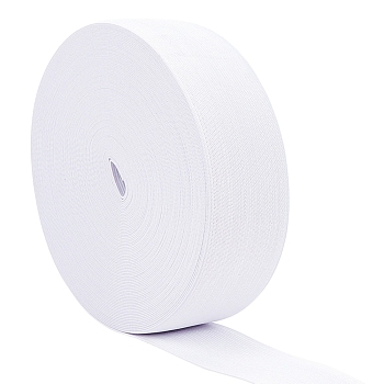 Flat Elastic Rubber Cord/Band, Webbing Garment Sewing Accessories, White, 49mm, about 20m/Roll