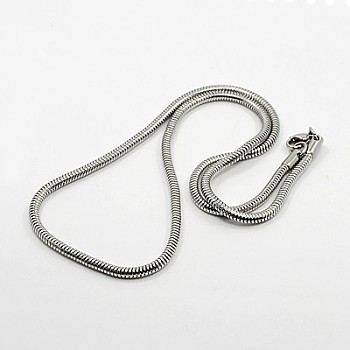 Herringbone Chain Necklace for Men, 304 Stainless Steel Snake Chain Necklaces, with Lobster Claw Clasps, Stainless Steel Color, 19.6 inch(50cm), 3mm