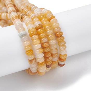 Natural Topaz Jade Beads Strands, Rondelle, 4.5x2.5mm, Hole: 0.8mm, about 158pcs/strand, 15.55 inch(39.5cm)