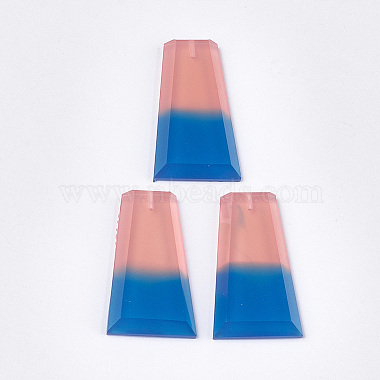 37mm Blue Trapezoid Resin Beads