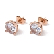 6 Pairs Cubic Zirconia Flat Round Stud Earrings(EJEW-G291-04D-M)-7