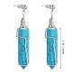 Synthetic Turquoise Bullet Dangle Stud Earrings(EJEW-PH01406-02)-7