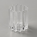 Glass Makeup Brush Storage Holder, Column, Clear, 6.45x7.6cm(AJEW-WH0410-37)
