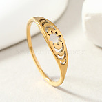 Fashionable 304 Stainless Steel Finger Rings, Simple Style, Hexagram, Golden, US Size 8(18.1mm)(FS-WG43180-08)