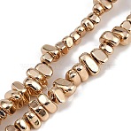 Electroplated Synthetic Non-magnetic Hematite Beads Strands, Nuggets, Light Gold Plated, 5~8x4~6x3~5mm, Hole: 1mm, 15.91''(40.4cm)(G-I364-B01-LG)