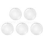 Handmade Two Holes Blown Glass Globe Beads, Round, Clear, 20mm(BLOW-TA0001-01C)