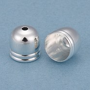 Brass Core End Caps, Long-Lasting Plated, Column, 925 Sterling Silver Plated, 9x9mm, Hole: 1.6mm, Inner Diameter: 8mm(KK-O139-15E-S)