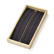 Rectangle Wood Jewelry Necklace Displays Trays, with Microfibre, for 5Pcs Necklace Show, Gray, 22x11x2.5cm(NDIS-K003-01A)