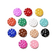 Baking Paint Acrylic Beads, Flat Round, Mixed Color, 22x6mm, Hole: 1.8mm(MACR-M036-12)