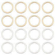 40Pcs 2 Colors Brass Linking Rings, Donut, Nickel Free, Real 18K Gold Plated & Real Platinum Plated, 10x1mm, 20pcs/color(KK-BC0009-55)