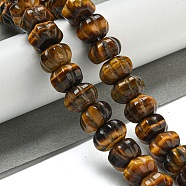 Natural Tiger Eye Beads Strands, Pumpkin, 12x7.5~8mm, Hole: 1.4mm, about 25pcs/strand, 7.48~7.87''(19~20cm)(G-G142-A15-01)