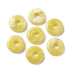 Transparent Acrylic Beads, Two Tone, Flat Round, Light Khaki, 15x3.5mm, Hole: 5mm, about: 830pcs/500g(OACR-Z005-09F)