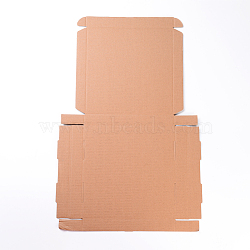 Kraft Paper Folding Box, Square, Cardboard box, Mailing Boxes, BurlyWood, 57x37x0.2cm, Finished Product: 24x24x3cm(CON-F007-A01)
