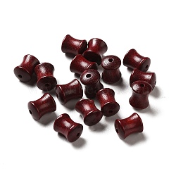 Natural Ebony Wood Beads, Dyed, Bamboo Beads, Dark Red, 10~11x7.5~8mm, Hole: 1.6~1.8mm, about 1400pcs/500g(WOOD-A020-02A)