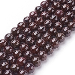Gemstone Beads Strands, Natural Garnet, Grade AB, Round, Dark Red, 6mm, Hole: 0.8~1mm, about 61pcs/strand, 15 inch(G-A038-AB)