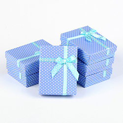 Cardboard Jewelry Set Boxes, Rectangle, with Sponge, Cornflower Blue, 90x70x26mm(X-CBOX-B001-2)