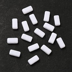 Opaque Acrylic Beads, Rectangle, White, 8x4x3mm, Hole: 1mm(OACR-M018-02C)