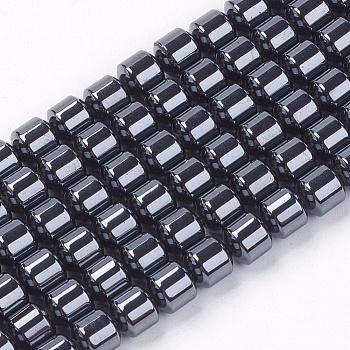 Column Magnetic Synthetic Hematite Bead Strands, Black, 5x5mm, Hole: 0.8mm, about 78pcs/strand, 16.5 inch