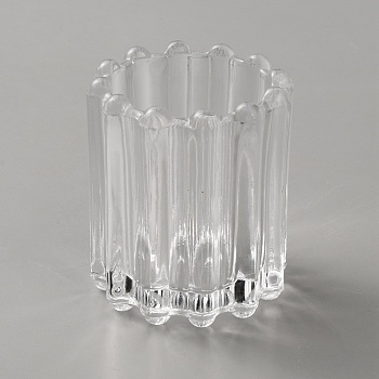Glass Makeup Brush Storage Holder, Column, Clear, 6.45x7.6cm