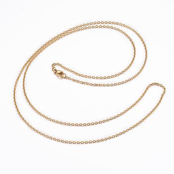 304 Stainless Steel Cable Chain Necklaces, with Lobster Claw Clasps, Golden, 29.92 inch(76cm), 2mm