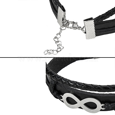 5Pcs 5 Styles Retro Leather Cord Multi-strand Bracelets(BJEW-SZ0001-26)-4