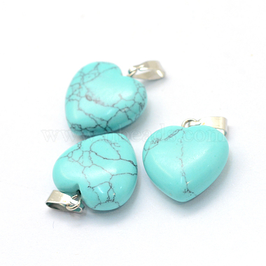 Heart Dyed Synthetic Turquoise Pendants(X-G-Q371-09)-2