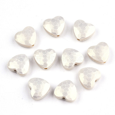 Pale Goldenrod Heart Acrylic Beads