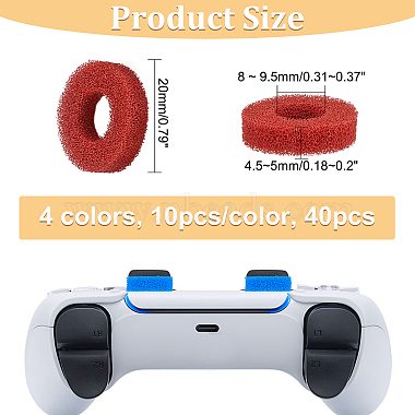 SUPERFINDINGS 40Pcs 4 Colors Sponge Style Joystick Positioning Auxiliary Ring for Game Console(FIND-FH0005-22)-6