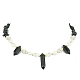 Natural Obsidian Bullet & Synthetic Moonstone Beaded Necklaces(NJEW-JN04406-01)-2