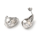 Cubic Zirconia Teardrop with Moon Stud Earrings(EJEW-Z019-21P)-2