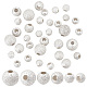 Elite 35Pcs 3 Size Round 925 Sterling Silver Textured Beads(STER-PH0001-68)-1