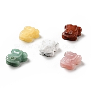 Natural Gemstone Sculpture Display Decorations, for Home Office Desk, Frog, 17~18.5x37~39x25~27mm(G-C244-06)